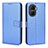 Funda de Cuero Cartera con Soporte Carcasa BY1 para Huawei Honor X40i 5G Azul