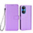 Funda de Cuero Cartera con Soporte Carcasa BY1 para Huawei Honor X7 Morado