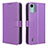 Funda de Cuero Cartera con Soporte Carcasa BY1 para Nokia C12 Morado