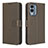 Funda de Cuero Cartera con Soporte Carcasa BY1 para Nokia X30 5G Marron