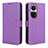 Funda de Cuero Cartera con Soporte Carcasa BY1 para Oppo Reno10 5G Morado