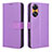 Funda de Cuero Cartera con Soporte Carcasa BY1 para Oppo Reno8 T 4G Morado