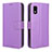 Funda de Cuero Cartera con Soporte Carcasa BY1 para Sharp Aquos wish3 Morado