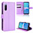 Funda de Cuero Cartera con Soporte Carcasa BY1 para Sony Xperia 10 III SOG04 Morado