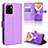 Funda de Cuero Cartera con Soporte Carcasa BY1 para Vivo Y10 t1 Morado