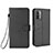 Funda de Cuero Cartera con Soporte Carcasa BY1 para Xiaomi Redmi Note 9 4G Negro