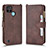 Funda de Cuero Cartera con Soporte Carcasa BY2 para Realme C21Y Marron