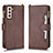 Funda de Cuero Cartera con Soporte Carcasa BY2 para Samsung Galaxy S22 5G Marron