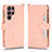 Funda de Cuero Cartera con Soporte Carcasa BY2 para Samsung Galaxy S23 Ultra 5G Oro Rosa