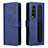 Funda de Cuero Cartera con Soporte Carcasa BY2 para Samsung Galaxy Z Fold3 5G Azul