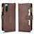 Funda de Cuero Cartera con Soporte Carcasa BY2 para Sony Xperia 10 V Marron