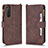 Funda de Cuero Cartera con Soporte Carcasa BY2 para Sony Xperia 5 II Marron