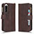 Funda de Cuero Cartera con Soporte Carcasa BY2 para Sony Xperia 5 IV Marron