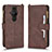 Funda de Cuero Cartera con Soporte Carcasa BY2 para Sony Xperia PRO-I Marron