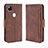 Funda de Cuero Cartera con Soporte Carcasa BY3 para Google Pixel 4a Marron