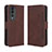 Funda de Cuero Cartera con Soporte Carcasa BY3 para Huawei Honor 80 Pro 5G Marron