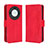 Funda de Cuero Cartera con Soporte Carcasa BY3 para Huawei Honor X9a 5G Rojo