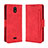 Funda de Cuero Cartera con Soporte Carcasa BY3 para Nokia C100 Rojo