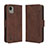 Funda de Cuero Cartera con Soporte Carcasa BY3 para Nokia C110 Marron