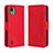 Funda de Cuero Cartera con Soporte Carcasa BY3 para Nokia C110 Rojo