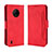 Funda de Cuero Cartera con Soporte Carcasa BY3 para Nokia C200 Rojo