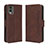 Funda de Cuero Cartera con Soporte Carcasa BY3 para Nokia C210 Marron