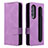 Funda de Cuero Cartera con Soporte Carcasa BY3 para Samsung Galaxy Z Fold3 5G Morado