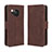 Funda de Cuero Cartera con Soporte Carcasa BY3 para Sharp Aquos R8s Marron