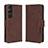 Funda de Cuero Cartera con Soporte Carcasa BY3 para Sony Xperia 1 V Marron