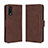 Funda de Cuero Cartera con Soporte Carcasa BY3 para Wiko Power U10 Marron