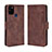 Funda de Cuero Cartera con Soporte Carcasa BY3 para Wiko View5 Marron