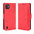 Funda de Cuero Cartera con Soporte Carcasa BY3 para Wiko Y82 Rojo