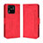 Funda de Cuero Cartera con Soporte Carcasa BY3 para Xiaomi Redmi 10 Power Rojo