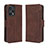 Funda de Cuero Cartera con Soporte Carcasa BY3 para Xiaomi Redmi Note 12 Turbo 5G Marron