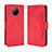 Funda de Cuero Cartera con Soporte Carcasa BY3 para Xiaomi Redmi Note 9 5G Rojo