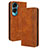 Funda de Cuero Cartera con Soporte Carcasa BY4 para Huawei Honor 90 Lite 5G Marron