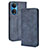 Funda de Cuero Cartera con Soporte Carcasa BY4 para Huawei Honor X7 Azul