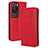 Funda de Cuero Cartera con Soporte Carcasa BY4 para Huawei P60 Rojo