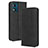 Funda de Cuero Cartera con Soporte Carcasa BY4 para Motorola Moto E13 Negro