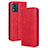 Funda de Cuero Cartera con Soporte Carcasa BY4 para Motorola Moto E13 Rojo