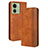 Funda de Cuero Cartera con Soporte Carcasa BY4 para Motorola Moto Edge (2023) 5G Marron