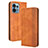 Funda de Cuero Cartera con Soporte Carcasa BY4 para Motorola Moto Edge Plus (2023) 5G Marron