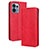 Funda de Cuero Cartera con Soporte Carcasa BY4 para Motorola Moto Edge Plus (2023) 5G Rojo