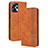 Funda de Cuero Cartera con Soporte Carcasa BY4 para Motorola Moto G23 Marron