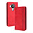 Funda de Cuero Cartera con Soporte Carcasa BY4 para Nokia 7.3 Rojo