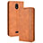 Funda de Cuero Cartera con Soporte Carcasa BY4 para Nokia C100 Marron