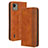 Funda de Cuero Cartera con Soporte Carcasa BY4 para Nokia C110 Marron