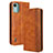 Funda de Cuero Cartera con Soporte Carcasa BY4 para Nokia C12 Pro Marron