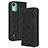 Funda de Cuero Cartera con Soporte Carcasa BY4 para Nokia C12 Pro Negro