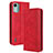 Funda de Cuero Cartera con Soporte Carcasa BY4 para Nokia C12 Pro Rojo